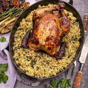 Masala Rice With Chicken Roast